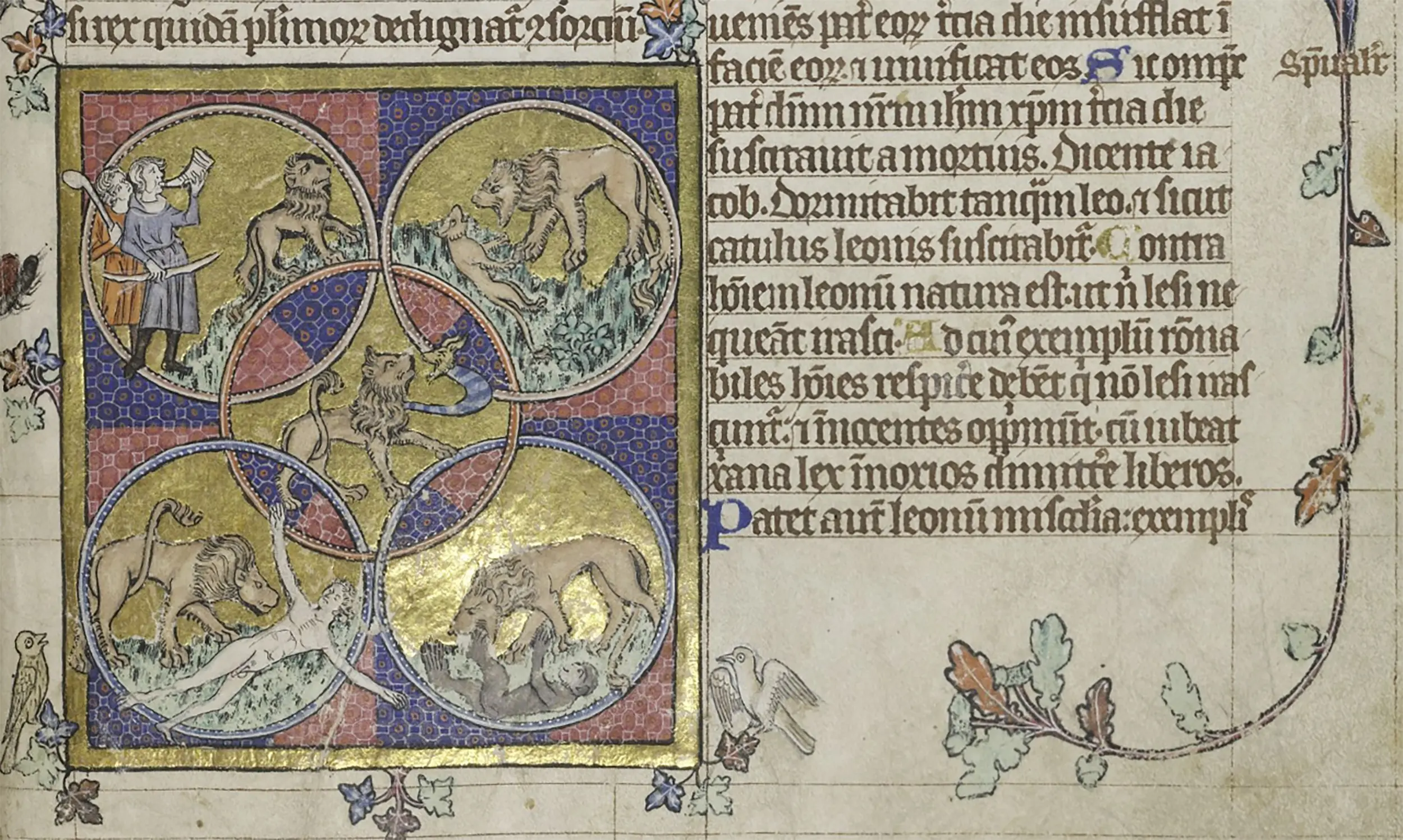 Illuminated pages from the medieval Peterborough Bestiary