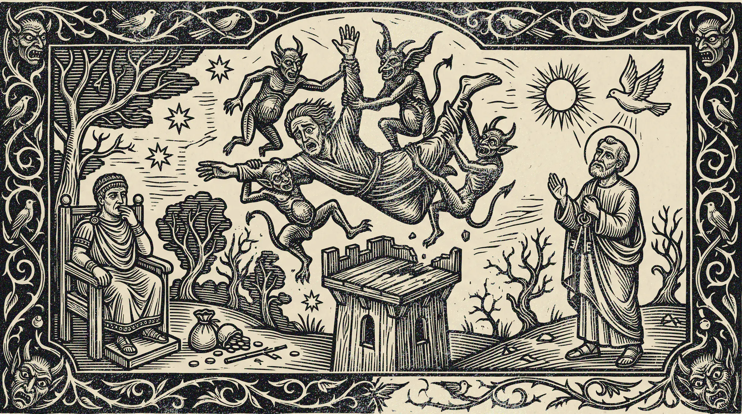 Simon Magus at the West Door