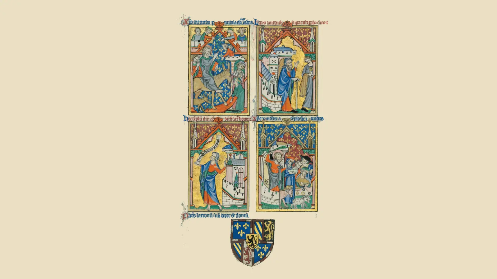 Illuminated page from the medieval Peterborough Psalter