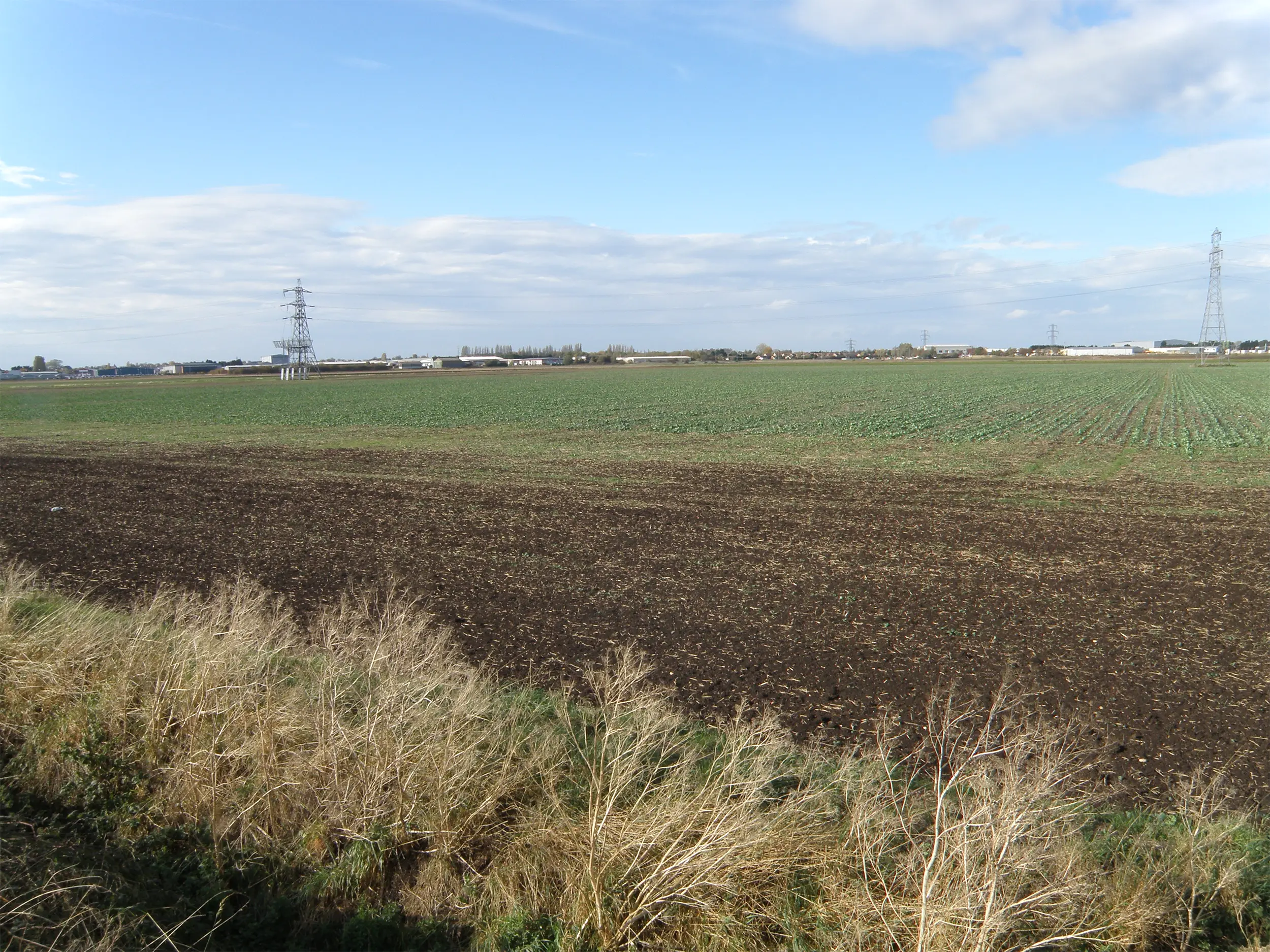 The low lying Flag Fen landscape east of Peterborough