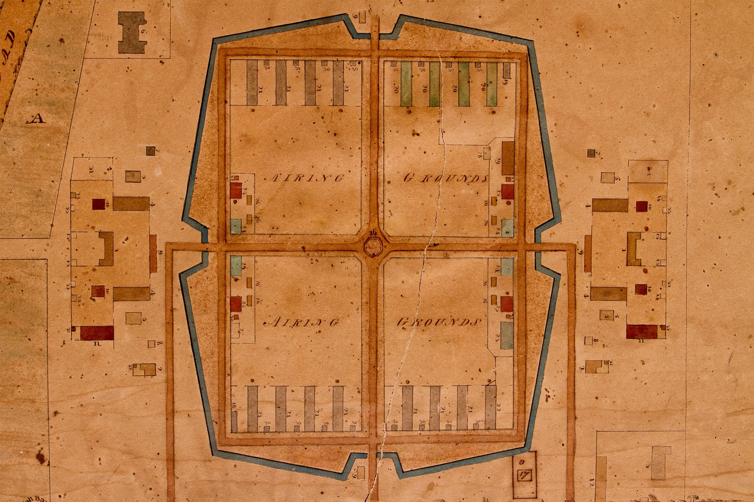 Historic plan of Norman Cross Prison Depot