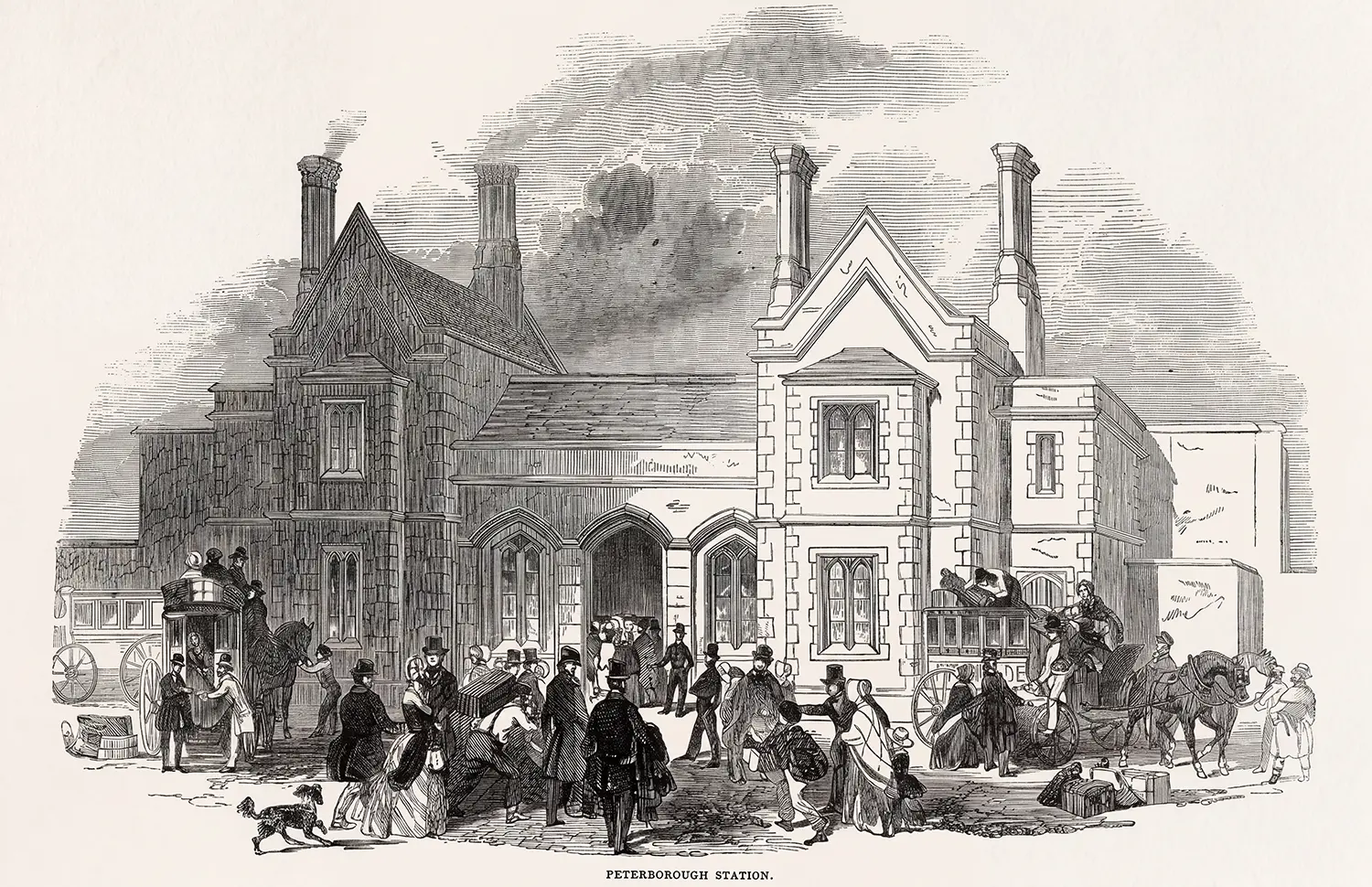 Historic view of Peterborough East railway station